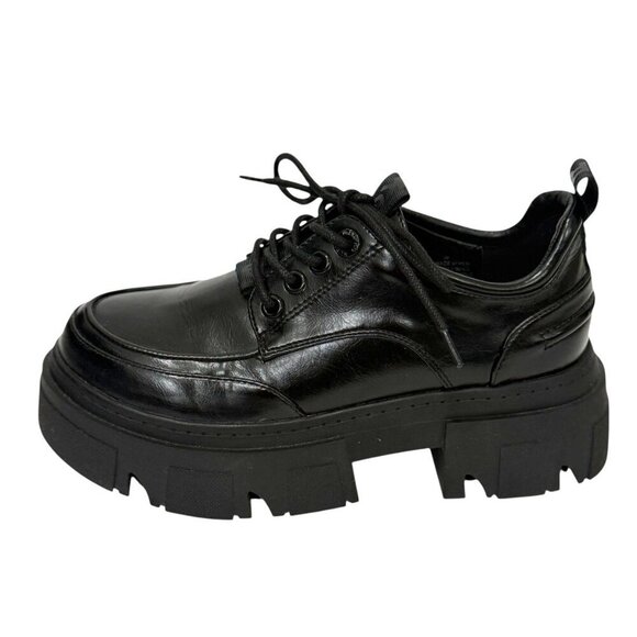 KG Kurt Geiger Women's Black Vegan Chunky Platform Loafers Lug Sole Size 36 US 6